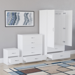 Vida Designs Riano White 3 Piece Bedroom Furniture Set - Wilko - thumbnail 5