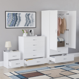 Vida Designs Riano White 3 Piece Bedroom Furniture Set - Wilko - thumbnail 6