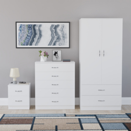 Vida Designs Riano White 3 Piece Bedroom Furniture Set - Wilko - thumbnail 3