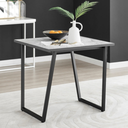 Furniturebox Copeland Fontana Marble Effect 2 Seater Dining Set White Grey and Chrome - Wilko - thumbnail 3