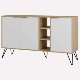 Decortie Clara Oak and White Console Sideboard Display Unit - Multi - Wilko - thumbnail 3