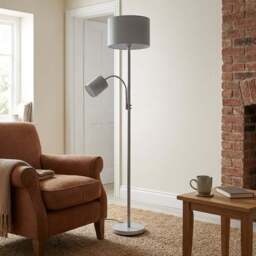 Serena 2 Light Floor Lamp - Grey - Wilko - thumbnail 6