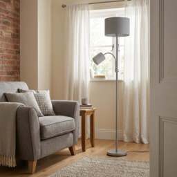 Serena 2 Light Floor Lamp - Grey - Wilko - thumbnail 4