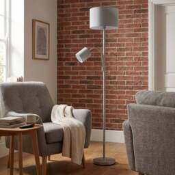 Serena 2 Light Floor Lamp - Grey - Wilko - thumbnail 7