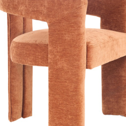 Living and Home Orange Chenille Upholstered Accent Chair - Size: Single - Wilko - thumbnail 5