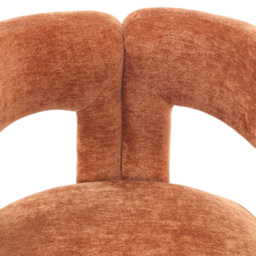 Living and Home Orange Chenille Upholstered Accent Chair - Size: Single - Wilko - thumbnail 4