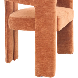Living and Home Orange Chenille Upholstered Accent Chair - Size: Single - Wilko - thumbnail 6