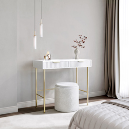 CARME Home Maya White 2 Drawer Dressing Table - Size: 30 x 51 x 108cm - Wilko - thumbnail 6