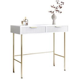 CARME Home Maya White 2 Drawer Dressing Table - Size: 30 x 51 x 108cm - Wilko - thumbnail 3