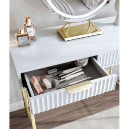 CARME Home Maya White 2 Drawer Dressing Table - Size: 30 x 51 x 108cm - Wilko - thumbnail 4