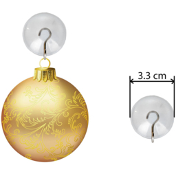 Shatchi Suction Cups with Metal Hooks 3.3cm 12 Pack - Size: 35 x 2.2 x 2.5cm - Clear - Wilko - thumbnail 3