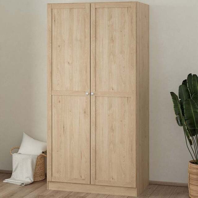Furniture To Go Brande Double Door Brown Wardrobe - Size: 2 Door - Wilko - image 1