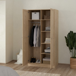Furniture To Go Brande Double Door Brown Wardrobe - Size: 2 Door - Wilko - thumbnail 7