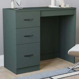 VIDA DESIGNS Riano 3 Drawer Jasper Green Dressing Table - Size: 79 x 93 x 38cm - Wilko