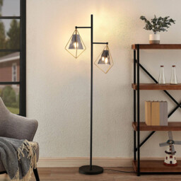 Parker Floor Lamp - Black and Gold - Wilko - thumbnail 3