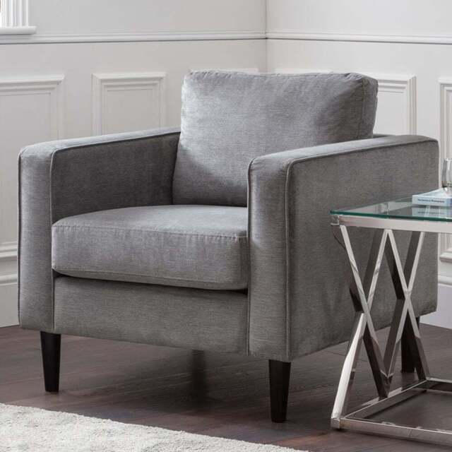 Julian Bowen Hayward Grey Chenille Chair - Size: Single - Wilko - image 1