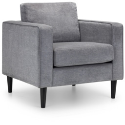 Julian Bowen Hayward Grey Chenille Chair - Size: Single - Wilko - thumbnail 3