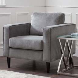 Julian Bowen Hayward Grey Chenille Chair - Size: Single - Wilko - thumbnail 1