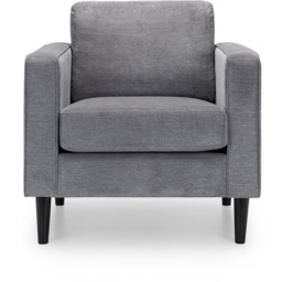 Julian Bowen Hayward Grey Chenille Chair - Size: Single - Wilko - thumbnail 4