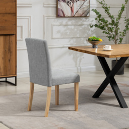 Artemis Home Maiolo Set of 2 Grey Fabric Dining Chair - Wilko - thumbnail 6