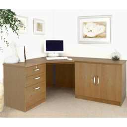 R White Cabinets 2 Door 3 Drawer Dark Brown Set-13 Corner Desk - Size: 72.8 x 179 x 141.9cm - Wilko - thumbnail 5