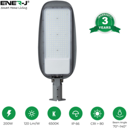 ENER-J High Lumen LED 200W IP66 Streetlights with Adjustable Arm - Size: 68.3 x 26 x 7.5cm - white - ENERJ - Wilko - thumbnail 7