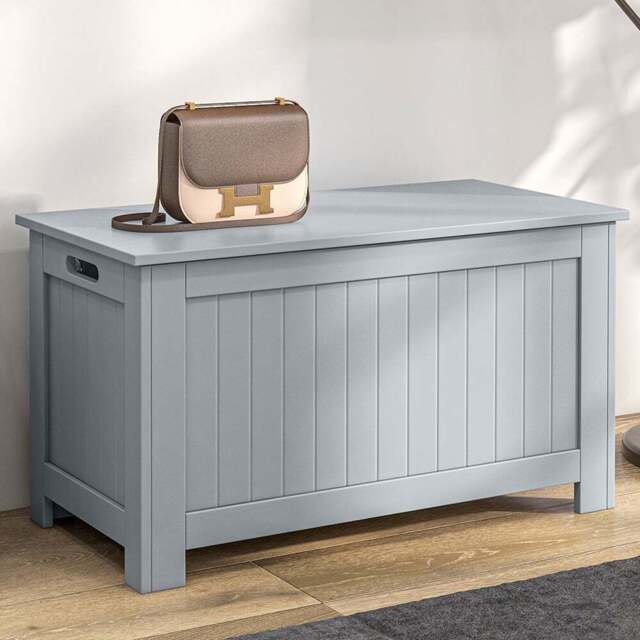 Portland Grey Large Storage Box with Lid - Size: 81 x 40 x 46cm - Wilko - image 1