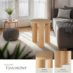 tectake Sisi Round Wooden Side Table - Size: 45.5 x 40 x 40cm - Brown - Wilko - thumbnail 5