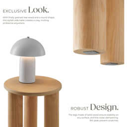 tectake Sisi Round Wooden Side Table - Size: 45.5 x 40 x 40cm - Brown - Wilko - thumbnail 4