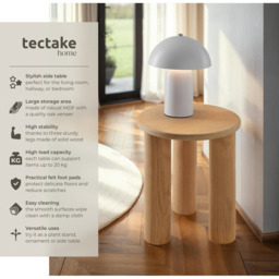tectake Sisi Round Wooden Side Table - Size: 45.5 x 40 x 40cm - Brown - Wilko - thumbnail 6