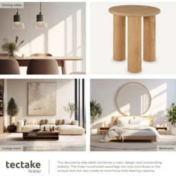 tectake Sisi Round Wooden Side Table - Size: 45.5 x 40 x 40cm - Brown - Wilko - thumbnail 7