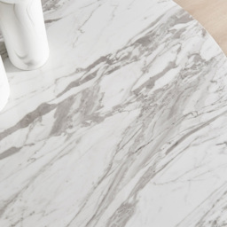 Furniturebox Arona Cesano Marble Effect 6 Seater Dining Set White Chrome and Cream - Wilko - thumbnail 6