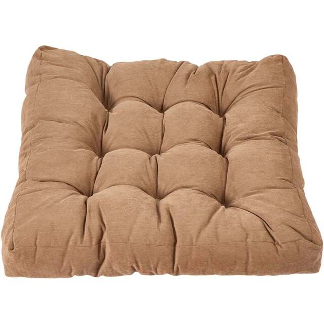 Living and Home Light Coffee Soft Corduroy Chair Cushion 55 x 55cm - Size: 5 x 55 x 55cm - Wilko - image 1