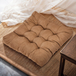 Living and Home Light Coffee Soft Corduroy Chair Cushion 55 x 55cm - Size: 5 x 55 x 55cm - Wilko - thumbnail 3