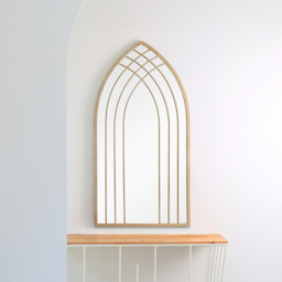 Charles Bentley Lisbon Cream Sand Effect Arched Wall Mirror - Size: 2.8 x 125 x 65cm - Wilko - thumbnail 3