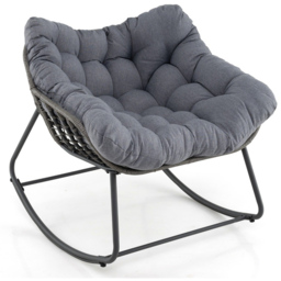 Costway Grey Outdoor Rocking Chair with Removable Cushion - Size: 100 x 98 x 89cm - Wilko - thumbnail 3