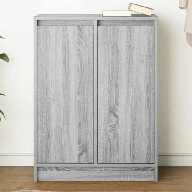 vidaXL 2 Door Grey Sonoma Wooden Sideboard - Size: 76 x 57 x 34cm - Wilko - image 1