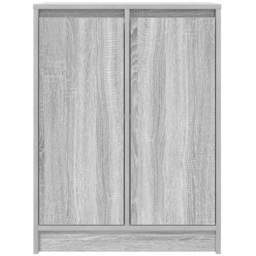 vidaXL 2 Door Grey Sonoma Wooden Sideboard - Size: 76 x 57 x 34cm - Wilko - thumbnail 6