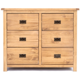 Cabinet Bits Lugo 6 Drawer Brown Brass Drop Handle Chest of Drawers - Wilko - thumbnail 4
