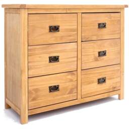 Cabinet Bits Lugo 6 Drawer Brown Brass Drop Handle Chest of Drawers - Wilko - thumbnail 3