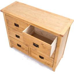 Cabinet Bits Lugo 6 Drawer Brown Brass Drop Handle Chest of Drawers - Wilko - thumbnail 6