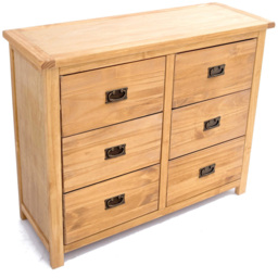 Cabinet Bits Lugo 6 Drawer Brown Brass Drop Handle Chest of Drawers - Wilko - thumbnail 5