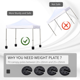 Outsunny Gazebo Sand Fillable Weight Set of 4 - Size: 4 Piece - Black - Wilko - thumbnail 7