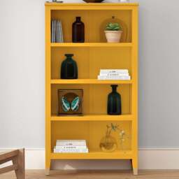 Palazzi 4 Shelves Mustard Bookcase - Size: 4 Shelf - Yellow - Wilko