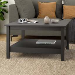 Florence Madrid Matt Black Coffee Table - Size: 81 x 81 x 45cm - Wilko