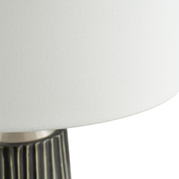 Pacific Lifestyle Artemis Black Textured and Brushed Silver Ceramic Tall Table Lamp - Grey - Wilko - thumbnail 6