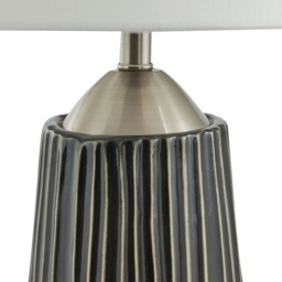Pacific Lifestyle Artemis Black Textured and Brushed Silver Ceramic Tall Table Lamp - Grey - Wilko - thumbnail 5