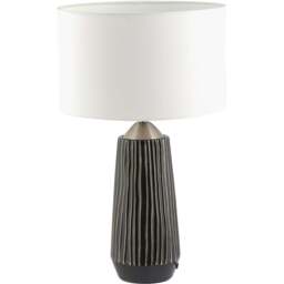 Pacific Lifestyle Artemis Black Textured and Brushed Silver Ceramic Tall Table Lamp - Grey - Wilko - thumbnail 1