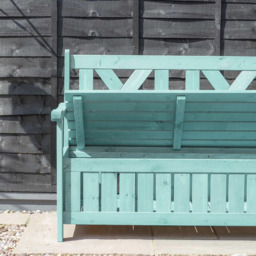 Jack Stonehouse Green Wooden Storage Bench - Size: 2 Seater - Wilko - thumbnail 4