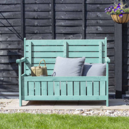 Jack Stonehouse Green Wooden Storage Bench - Size: 2 Seater - Wilko - thumbnail 6